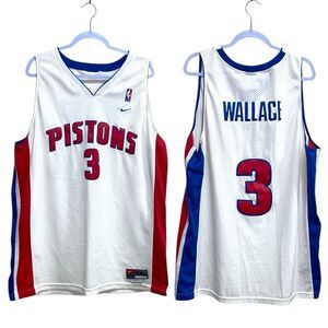 Nike Detroit Pistons Ben Wallace #3 Jersey 2XL – Vintage NBA Throwback Mesh Tank